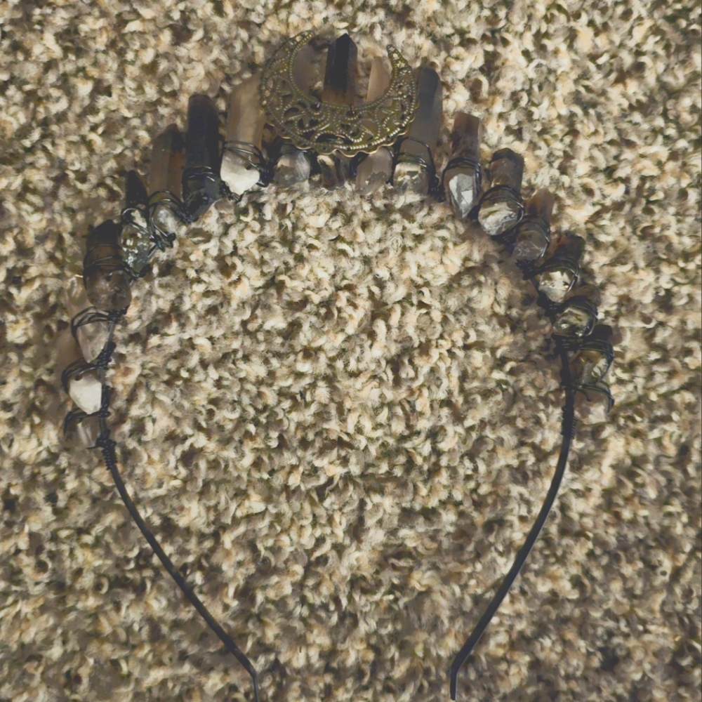 Smokey Quartz Moon Crown